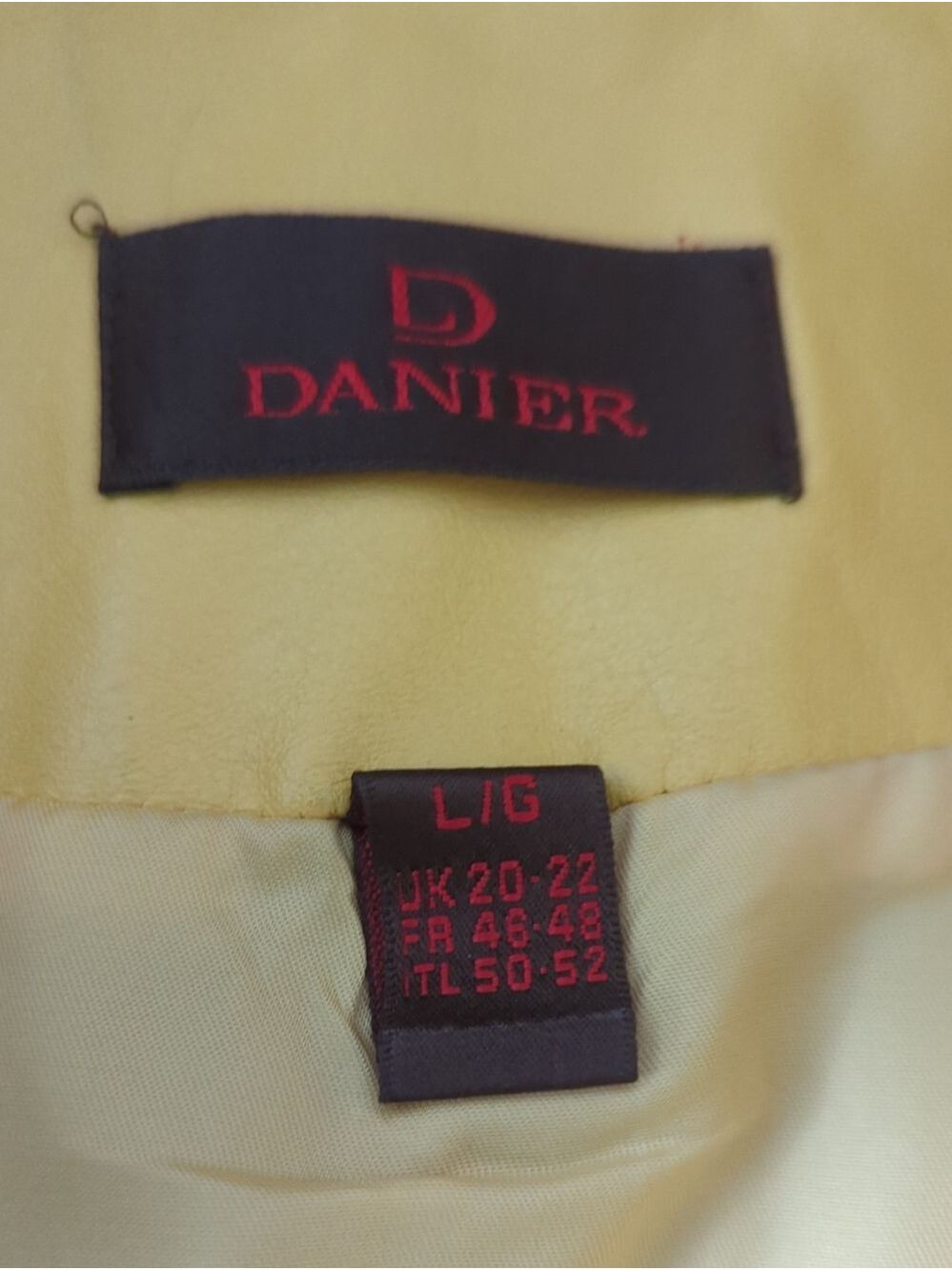 Danier Yellow Leather Zip Front Women's Jacket - Picture 7 of 9